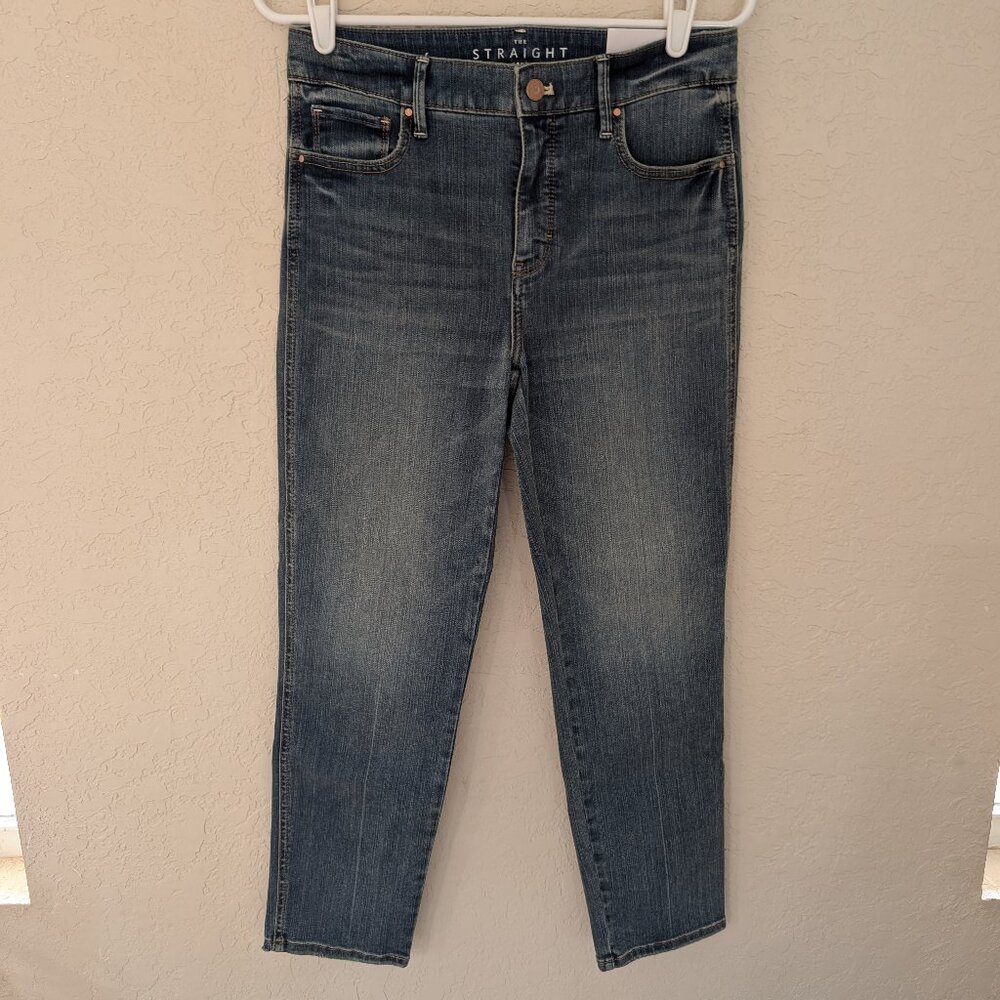 WHBM White House Black Market High Rise Straight Crop Jeans Size 4 NWT